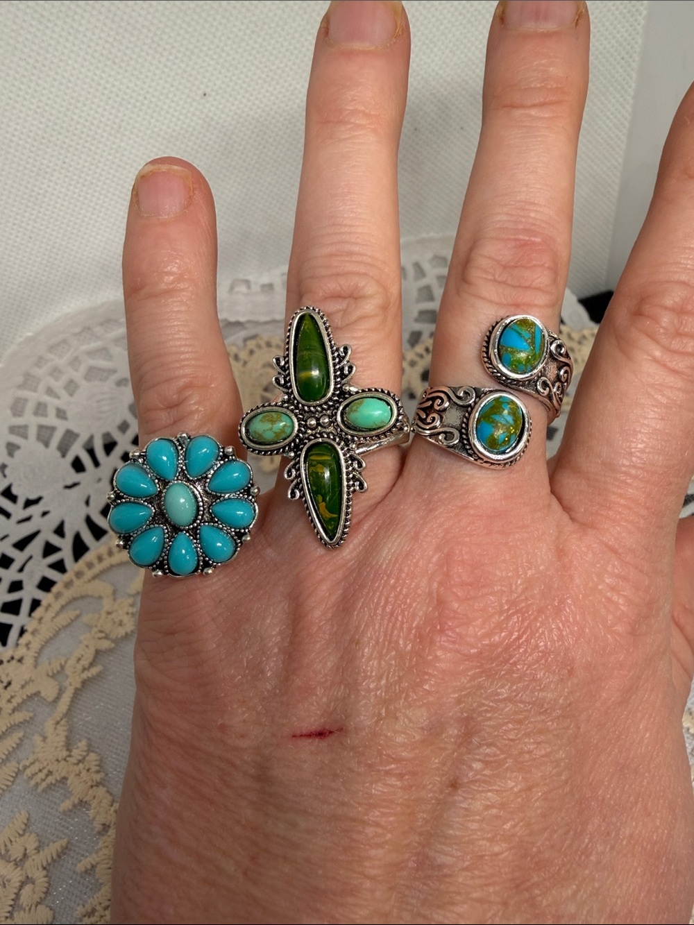 Curated Desert Market Ring Collection | Southwestern Statement Rings | Size 7